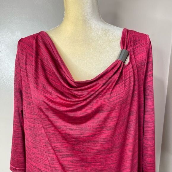 Sag Harbor Stretch Women Cowl top Red Sz PL Super stretch - Picture 6 of 12